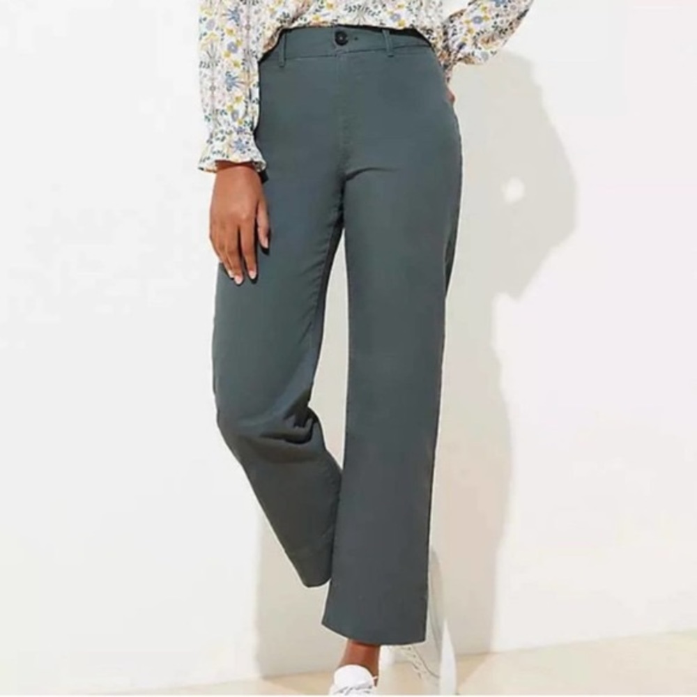 LOFT slim wide leg pants 2 Petite shirt (everlane)